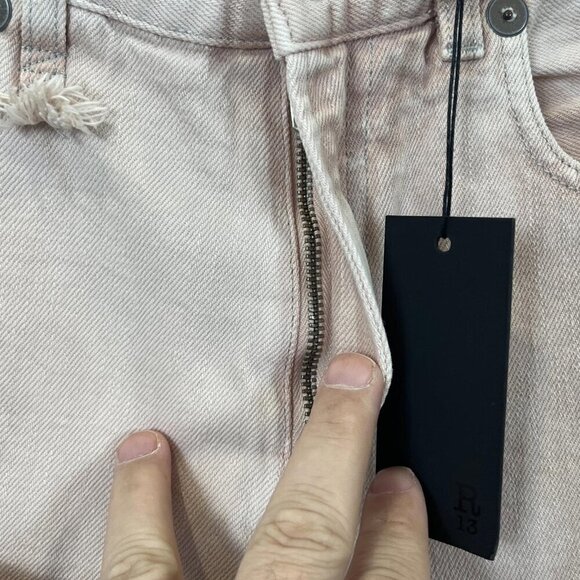 $669 R13 BOYFRIEND CROPPED JEAN. IN PEYTON PINK - Picture 7 of 14